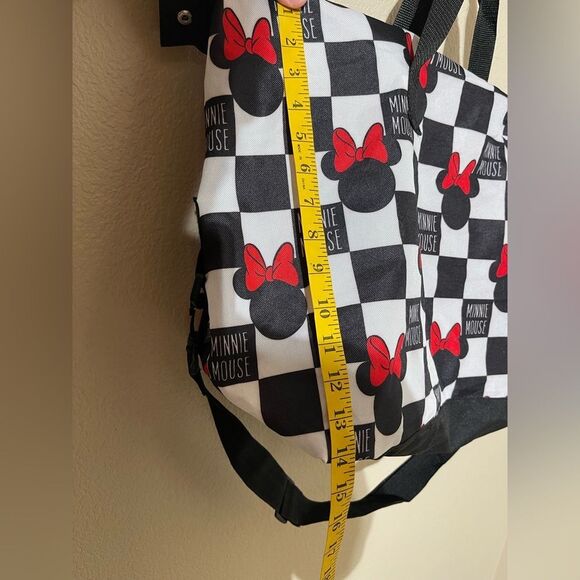 Disney Minnie Mouse Checkered Tote - Black, White, and Red - Picture 8 of 9